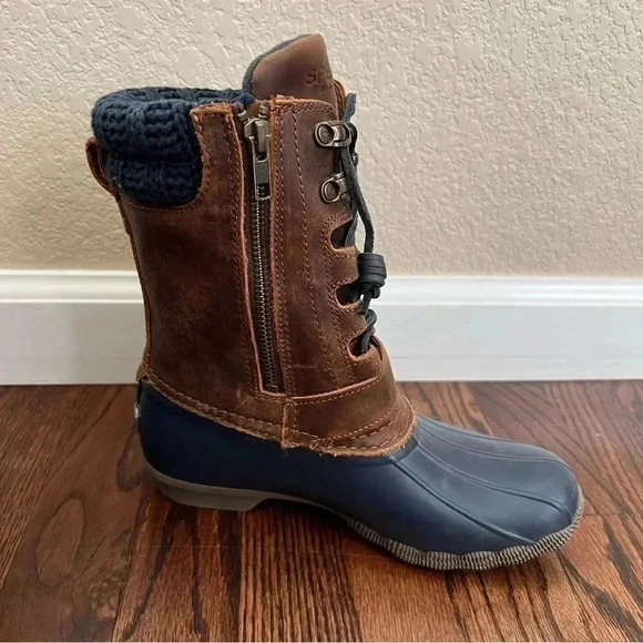 Sperry Top Sider Women's Saltwater Misty Rain Boot Sz 6 Brown Leather  STS95908 - Picture 8 of 16